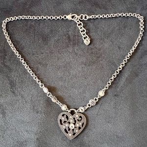 Brighton Necklace with Double sided Heart Pendant with crystals